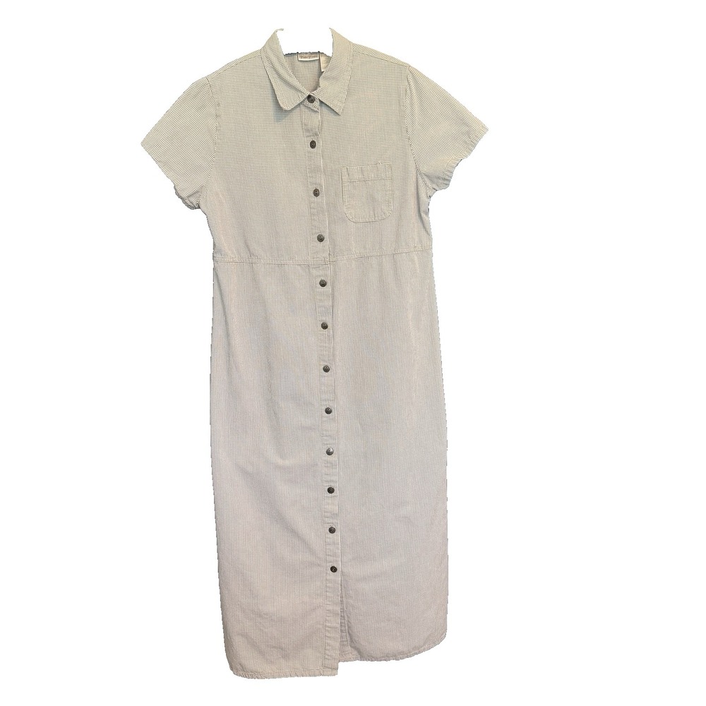 Bobbie Brooks Full Button Gingham Maxi Dress L Cottagecore Urban Chic Normcore